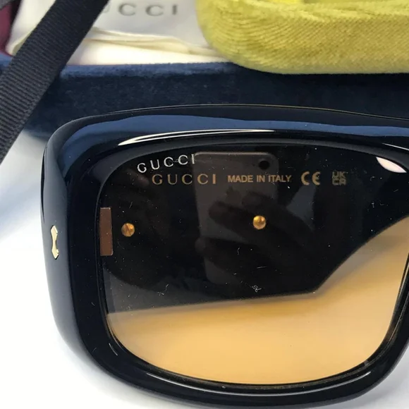 New 💯 Original Gucci Yellow Square Unisex Sunglasses GG1251S 001 - Picture 11 of 17